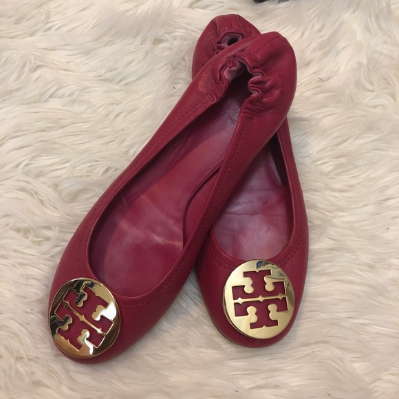Tory Burch Shoes - Tory Burch pink reva flats 9.5